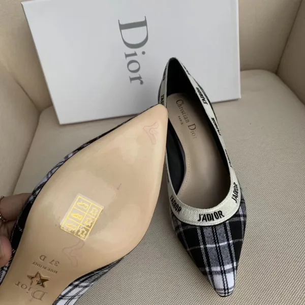 Dior J’Adior Pumps 65mm In Black and White Tartan Fabric product view 7