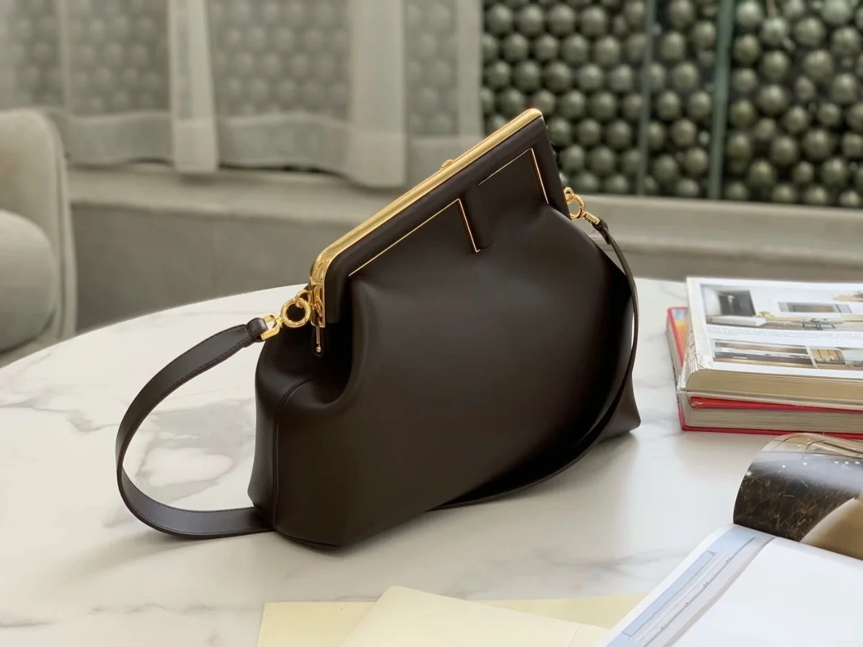 Fendi First Medium Bag In Dark Brown Nappa Leather product view 2