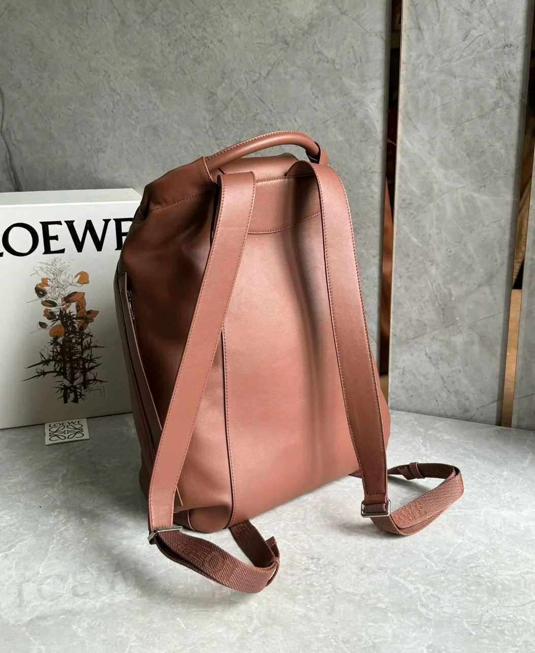 Loewe Flamenco Backpack in Brownie Supple Calfskin product view 5