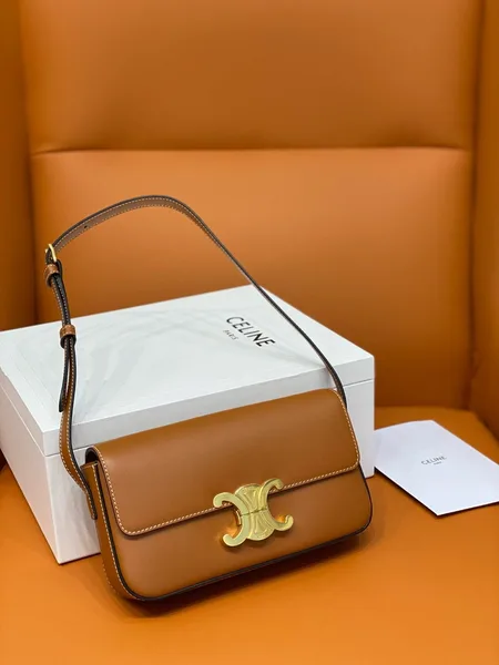 Celine Claude Shoulder Bag in Brown Calfskin product view 8