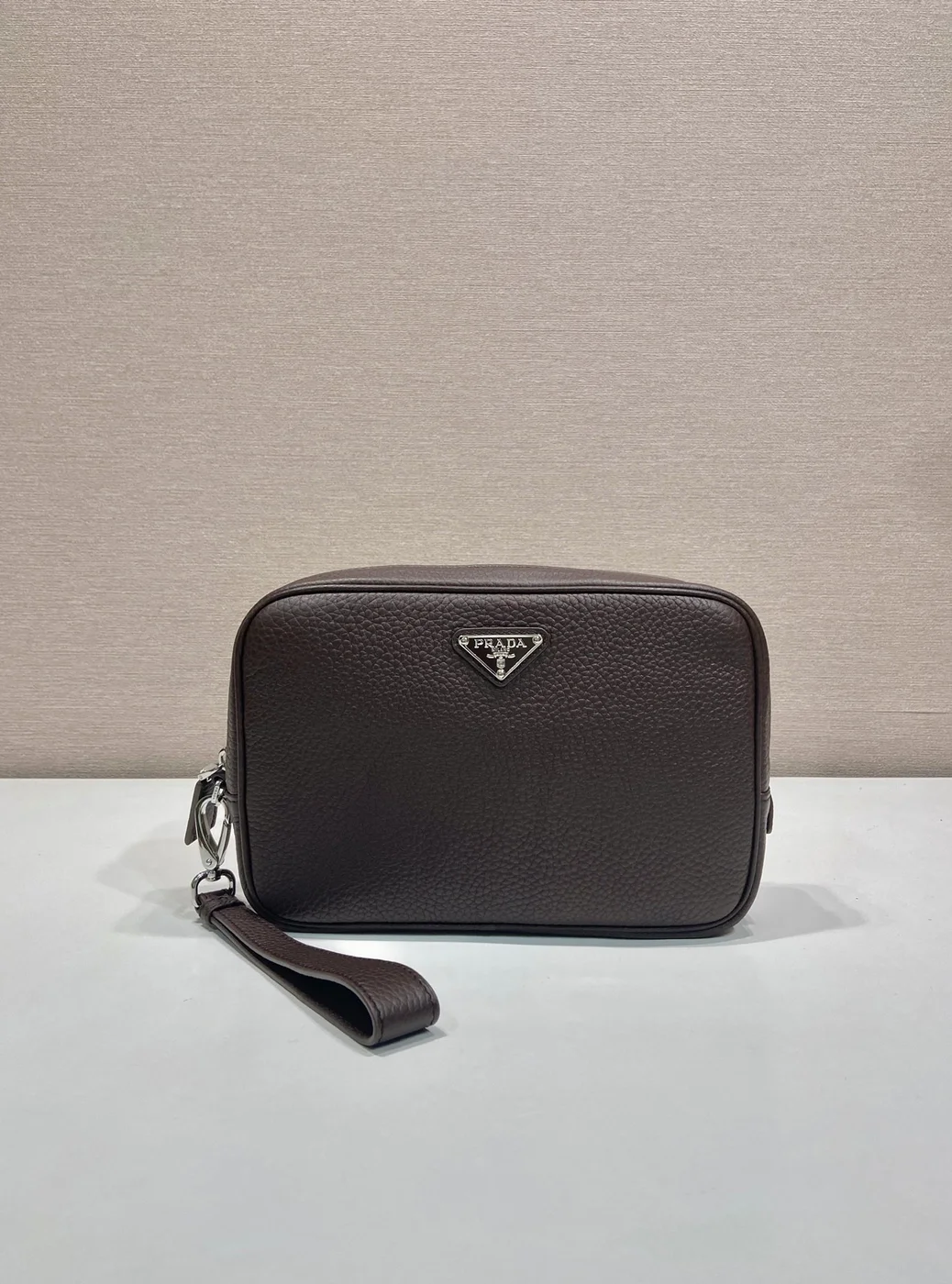 Prada Leather Pouch — Grey product view 2