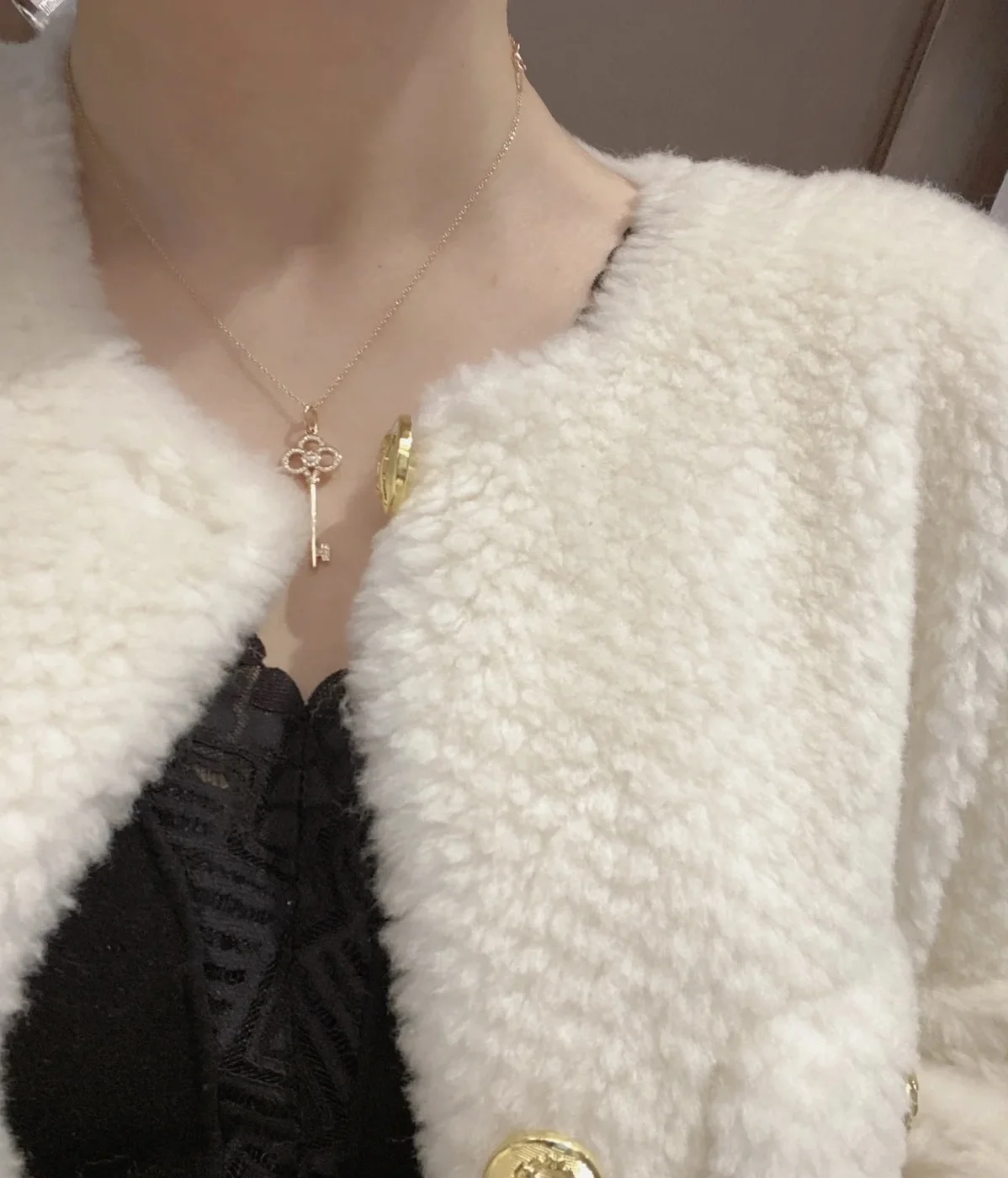 Tiffany & Co. Crown Key Pendant Necklace Rose-Tone product view 4