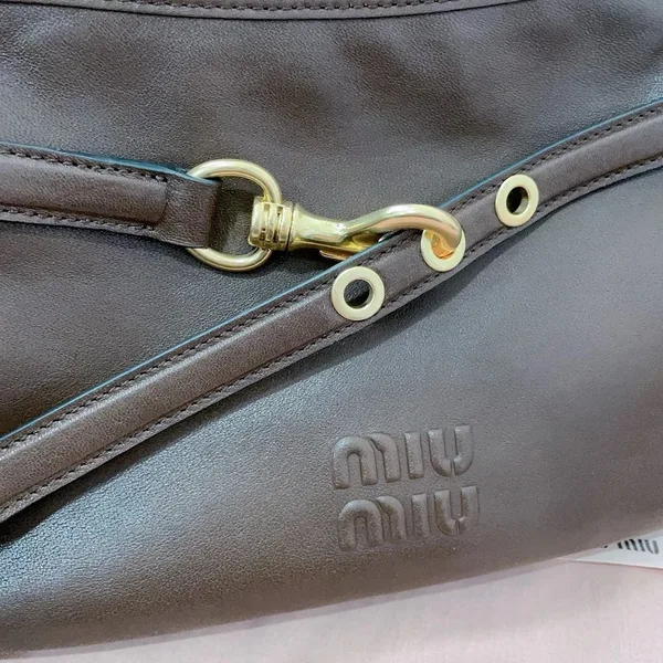 Miu Miu Aventure Small Shoulder Bag in Briarwood Nappa Leather product view 10