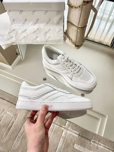 Celine Women’s Trainer Low-top Sneakers in White Leather product view 3
