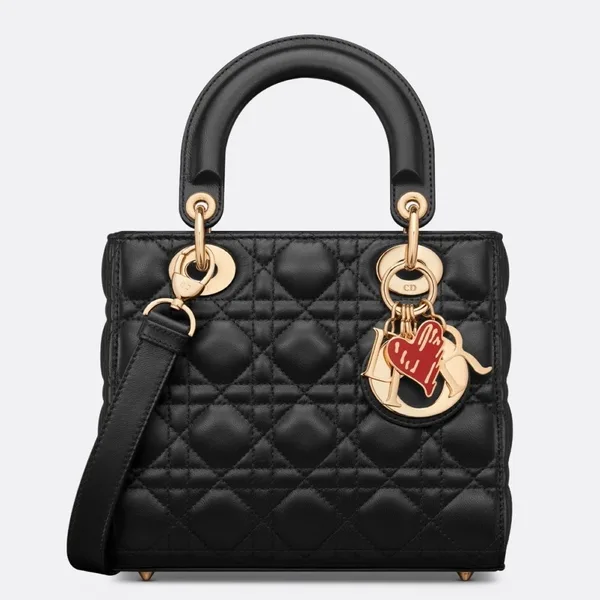 Dior Dioramour Small Lady Dior Bag in Black Cannage Lambskin product photo