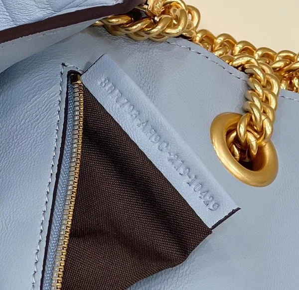 Fendi Baguette Chain Midi Bag In Blue Nappa Leather product view 10