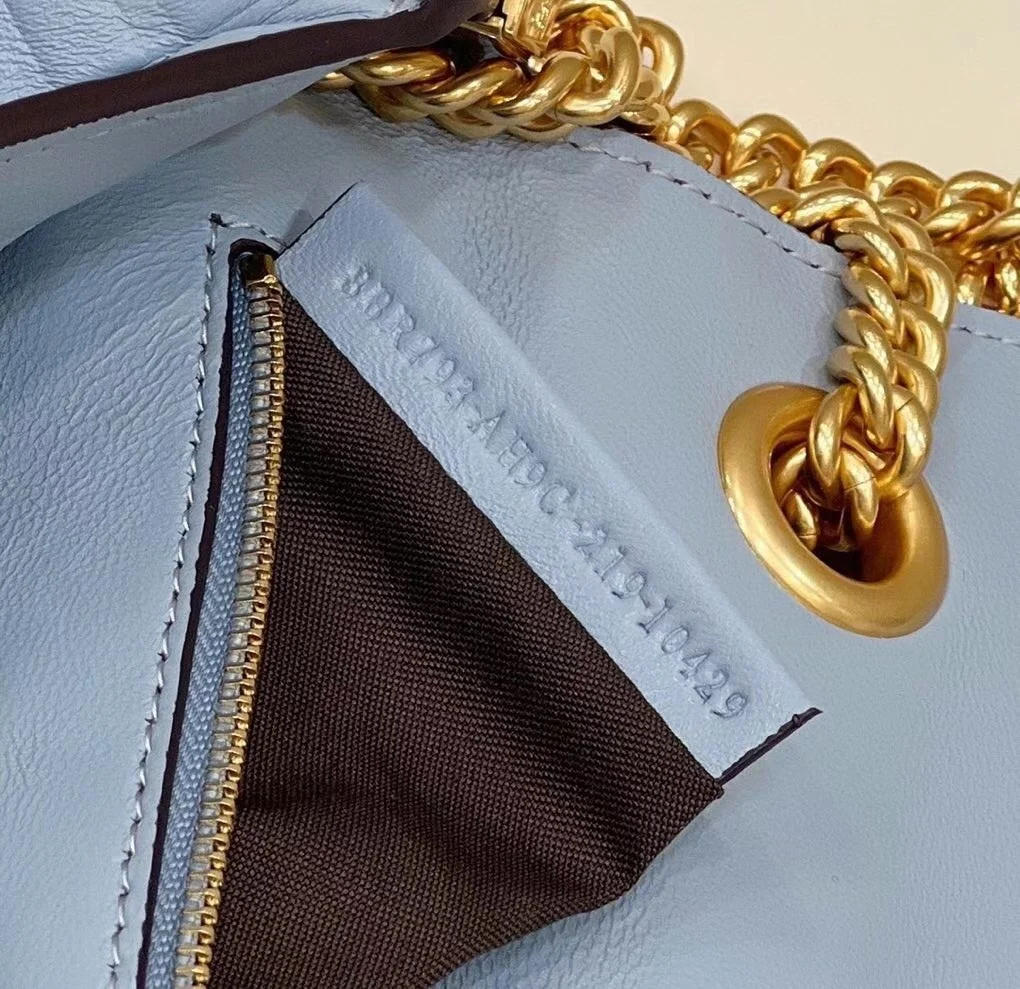 Fendi Baguette Chain Midi Bag In Blue Nappa Leather product view 10