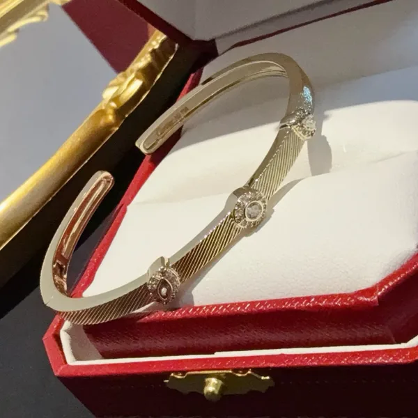 Cartier Gold-Tone Open Cuff with Three Crystal-Effect Accents product view 4