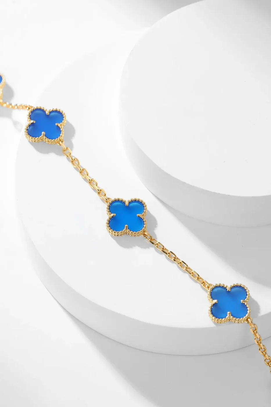 Van Cleef & Arpels Alhambra Blue Ten-Motif Gold-Tone Necklace product view 8
