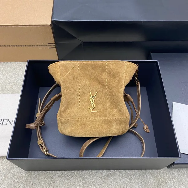 Saint Laurent Jamie Mini Shoulder Pouch — Tan Suede product photo
