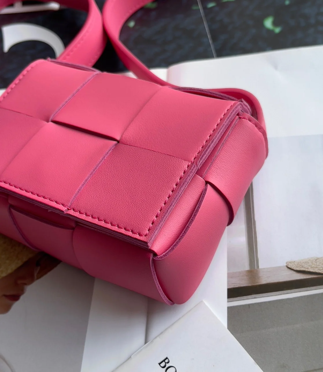 Bottega Veneta Candy Cassette Bag In Cranberry Lambskin product view 5