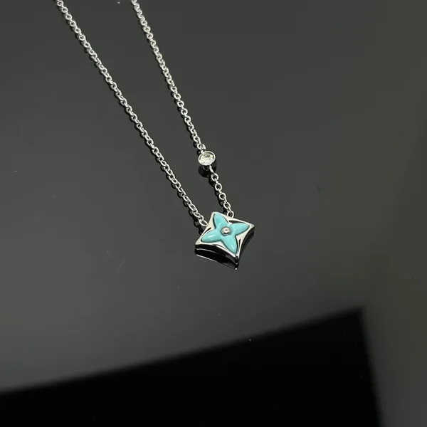 Louis Vuitton BB Star Pendant Necklace Blue Inlay and Silver-Tone product photo