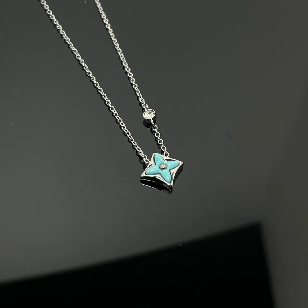 Louis Vuitton BB Star Pendant Necklace Blue Inlay and Silver-Tone product view 1