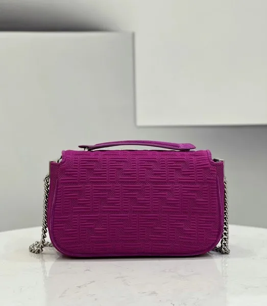 Fendi Baguette Chain Midi Bag In Fuchsia FF Fabric product view 9