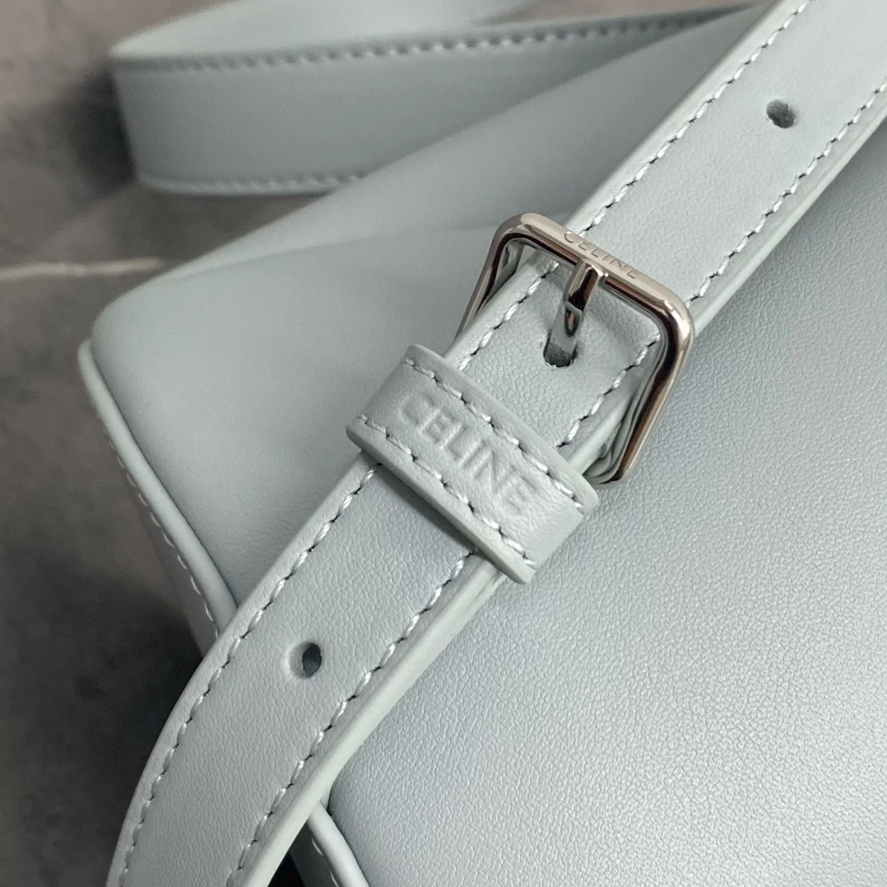 Celine Bonnie Backpack in Light Blue Calfskin product view 9