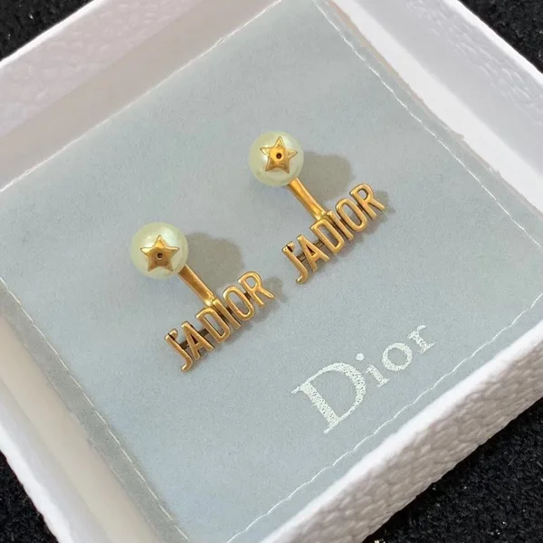 Dior J’Adior Earrings In Antique Gold-Tone Metal and Pearl-Effect Details product view 2