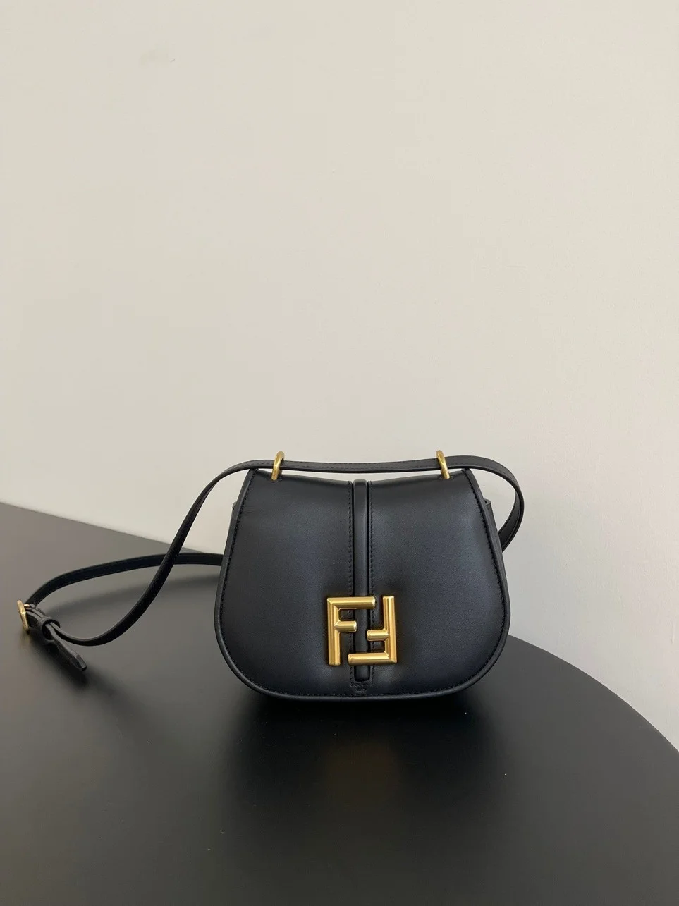 Fendi C’mon Small Bag in Black Calfskin product view 9