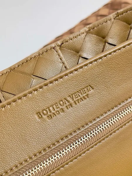 Bottega Veneta Andiamo Large Bag in Brown Suede Intrecciato Leather product view 8