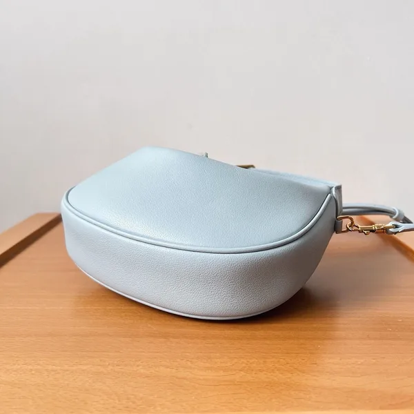 Celine Lulu Teen Hobo Bag in Blue Grained Calfskin product view 7