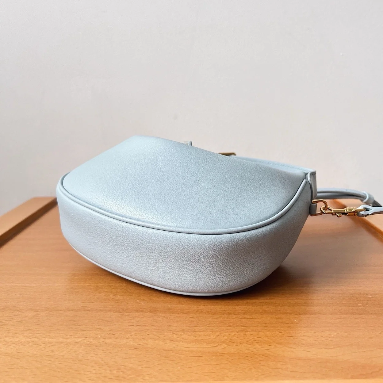 Celine Lulu Teen Hobo Bag in Blue Grained Calfskin product view 7