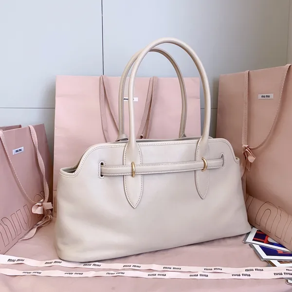 Miu Miu Aventure Leather Bag — White product view 3
