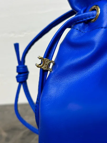 Celine Small Crystal Pouch In Lambskin — Blue product view 12