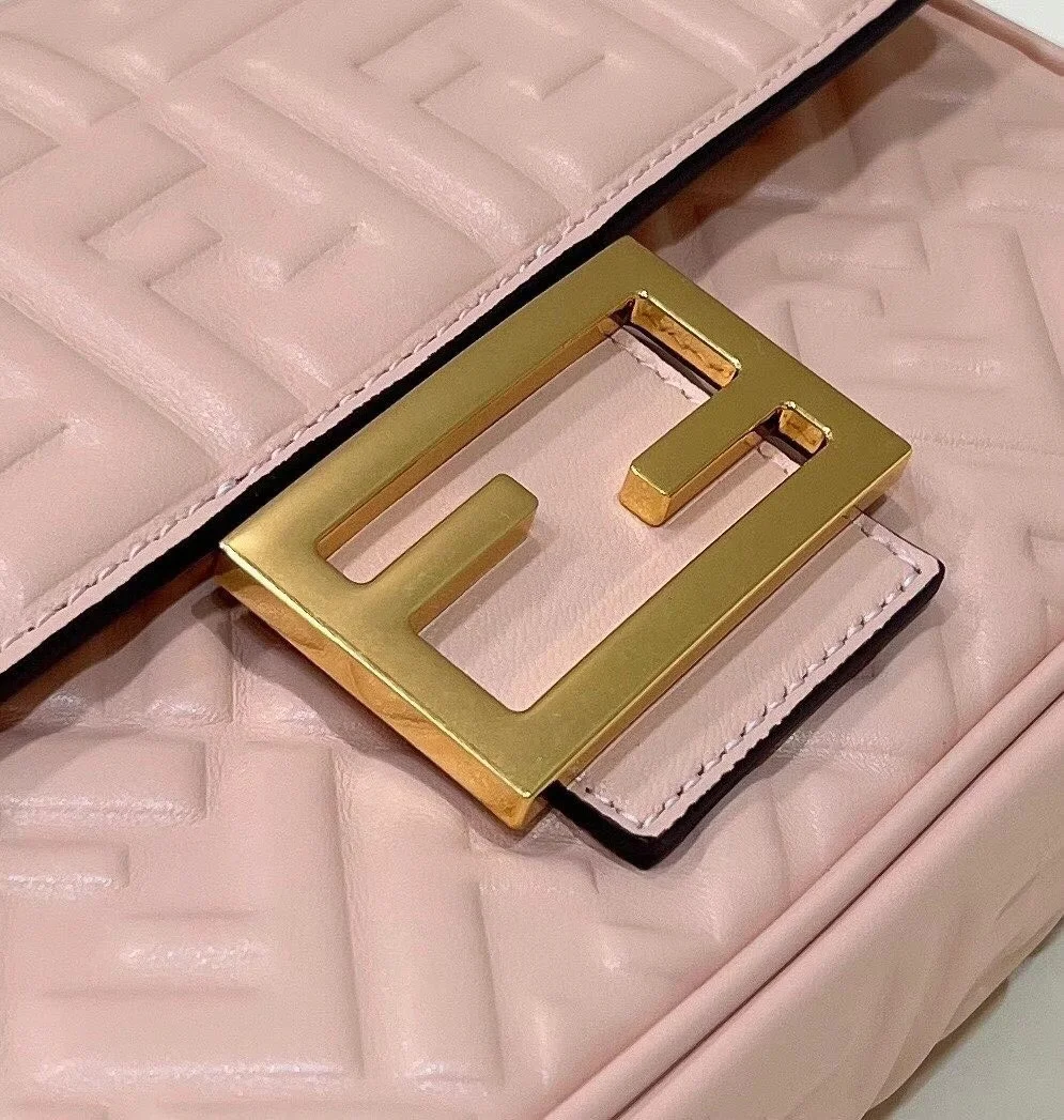 Fendi Baguette Chain Midi Bag In Powder Nappa Leather product view 8