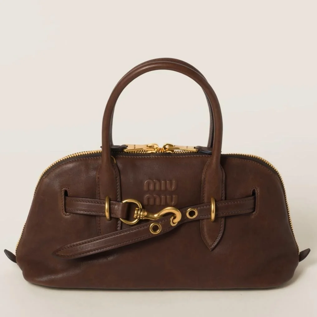 Miu Miu Aventure Medium Top-handle Bag in Briarwood Nappa Leather product view 1