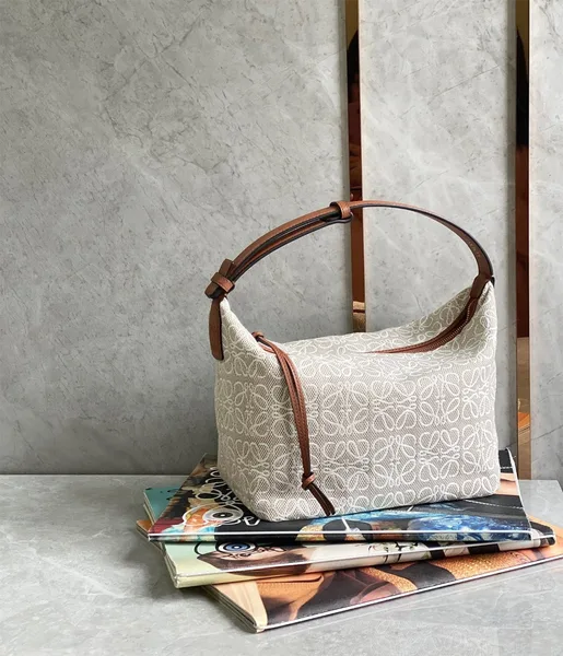 Loewe Cubi Medium Bag in Ecru Anagram Jacquard product view 9