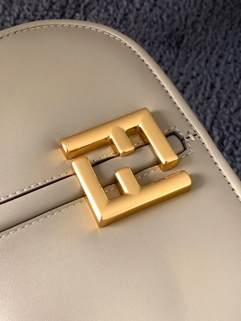 Fendi C’mon Small Bag in Grey Calfskin product view 9