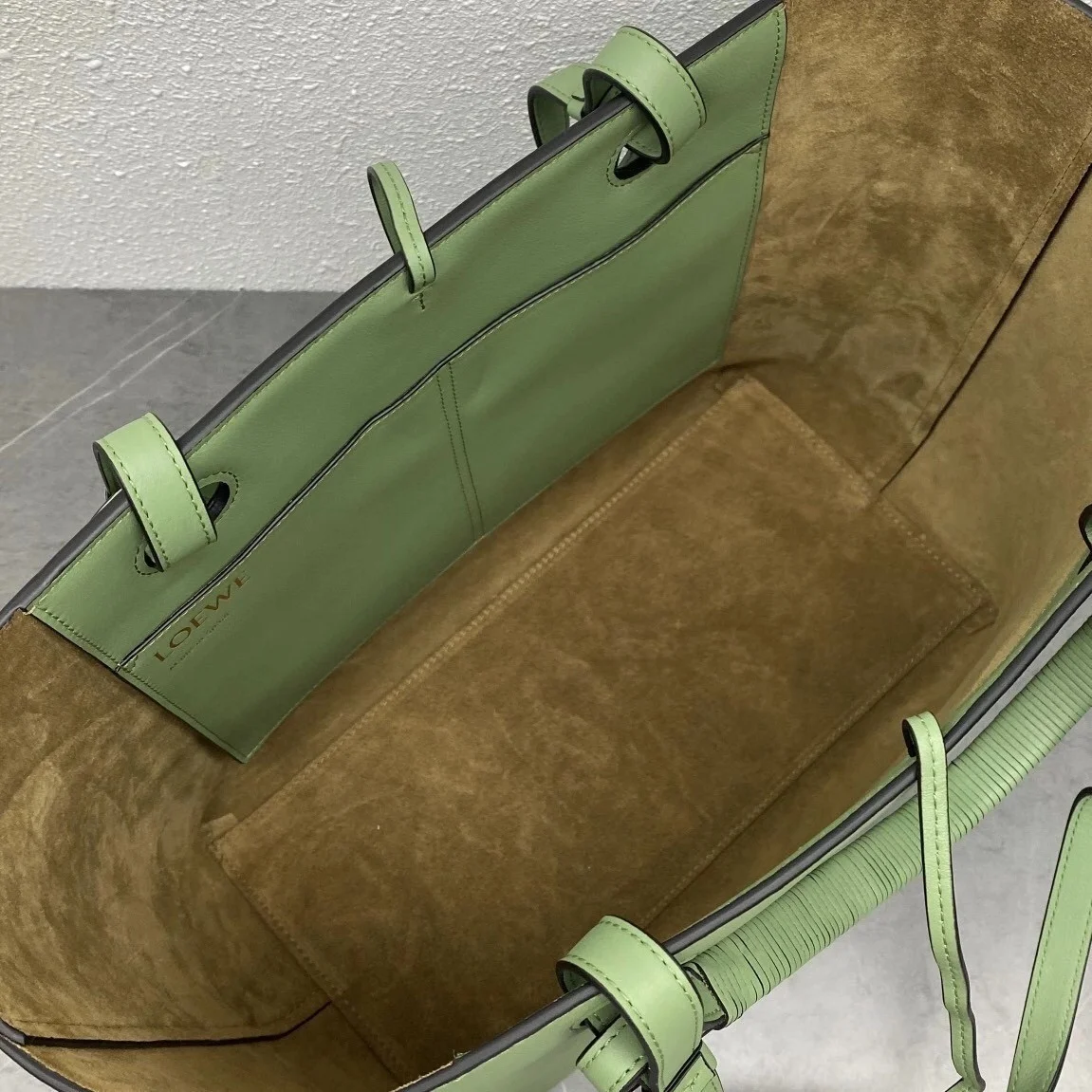 Loewe Anagram Medium Tote Bag In Rosemary Calfskin product view 4