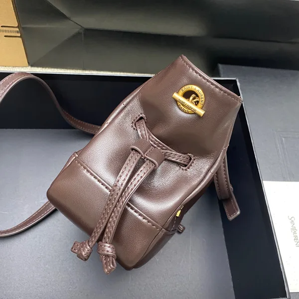 Saint Laurent Jamie Mini Shoulder Pouch — Dark Brown product view 3
