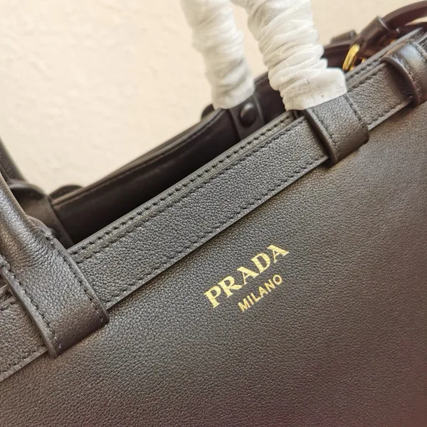 Prada Small Handbag in Black Leather with Belt product view 11
