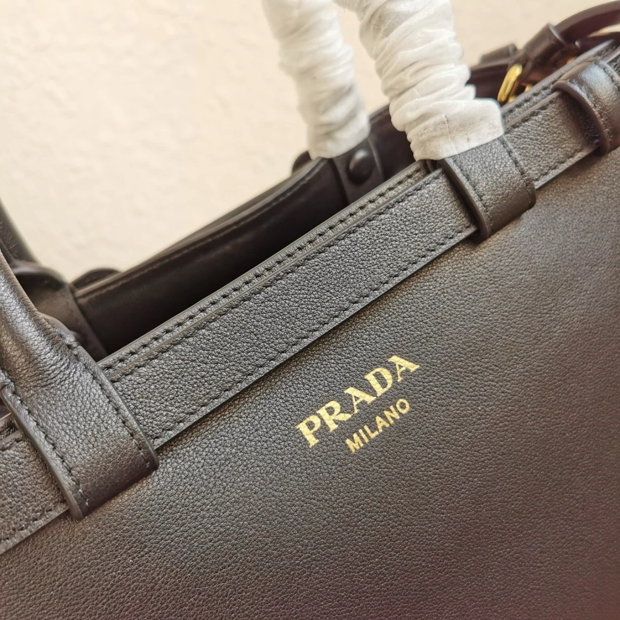 Prada Small Handbag in Black Leather with Belt product view 11