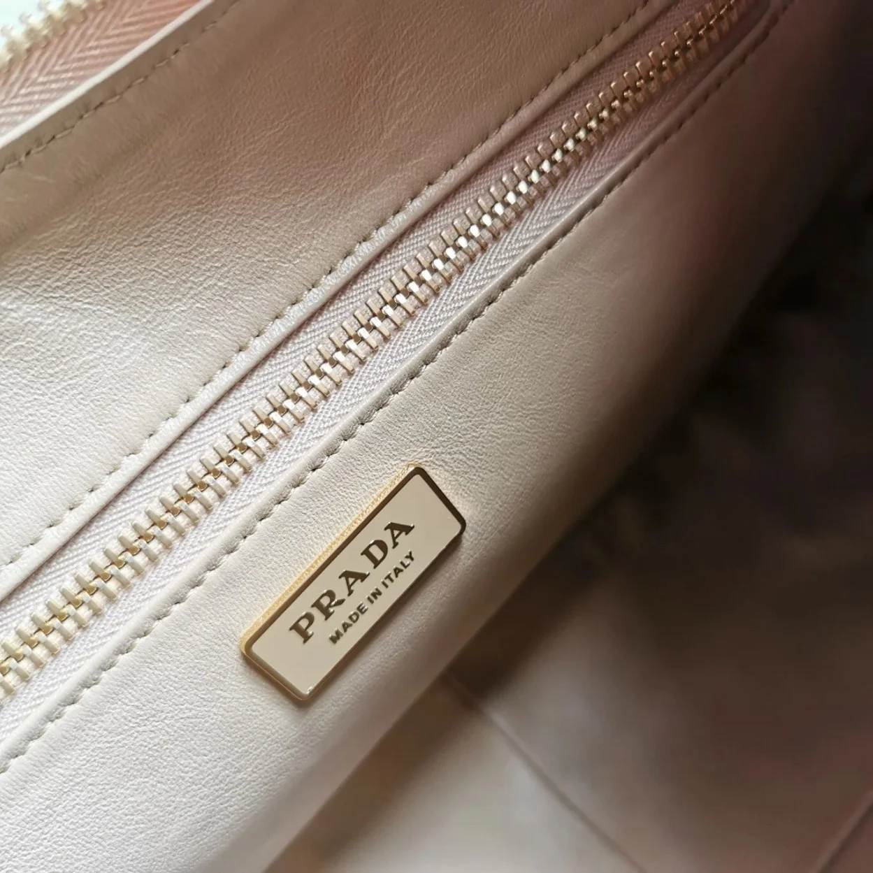 Prada Aimee Large Shoulder Bag in Travertine Leather product view 6