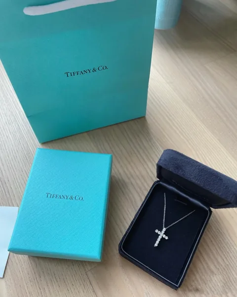 Tiffany & Co. Pavé-Effect Cross Pendant Necklace Silver-Tone product photo