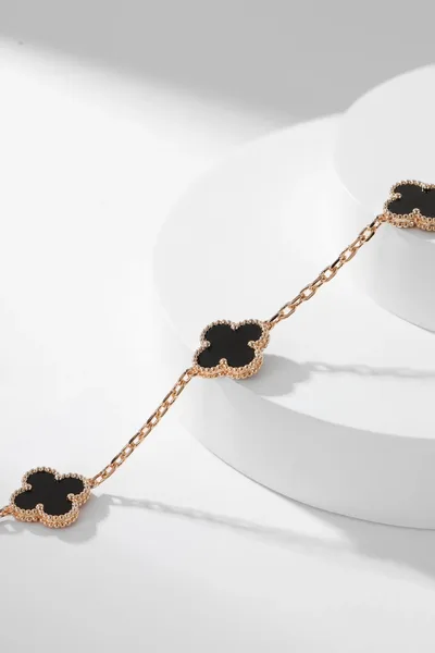 Van Cleef & Arpels Alhambra Black Ten-Motif Gold-Tone Necklace product view 5
