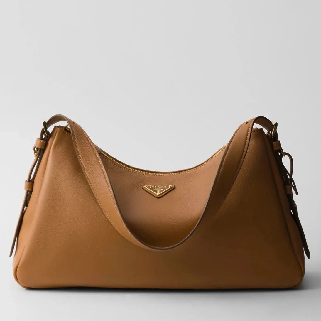 Prada Aimee Large Shoulder Bag in Brown Leather product view 1