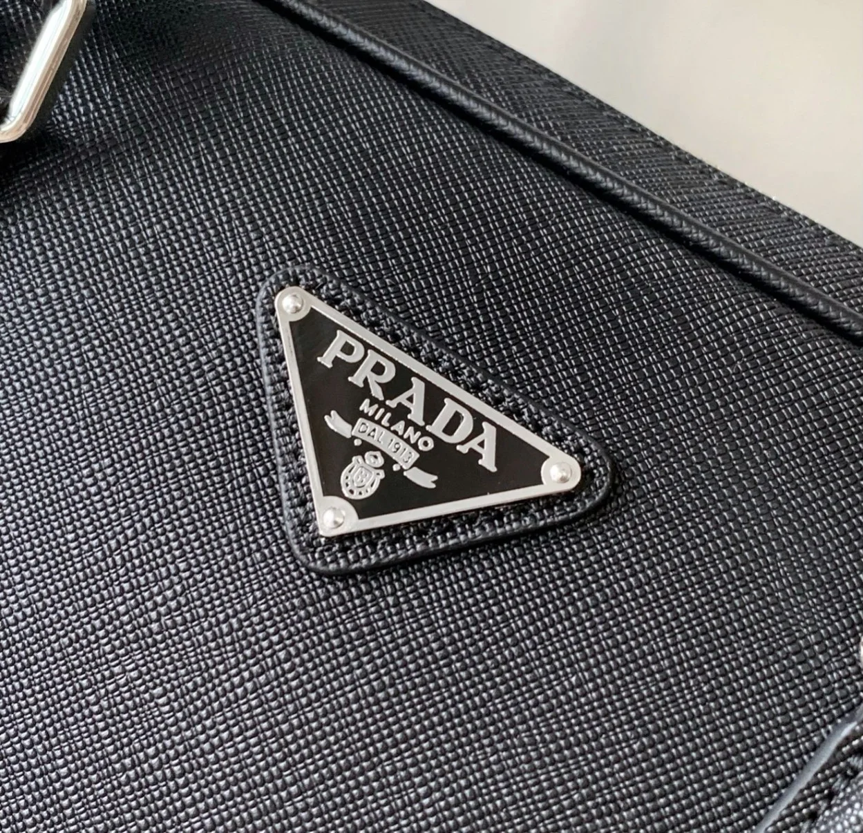Prada Briefcase in Black Saffiano Leather product view 8