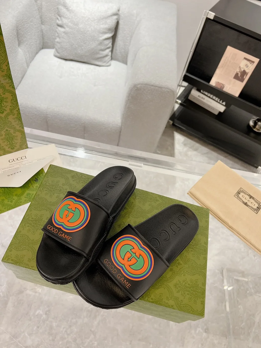 Gucci Good Game Slide Sandals Black product view 1
