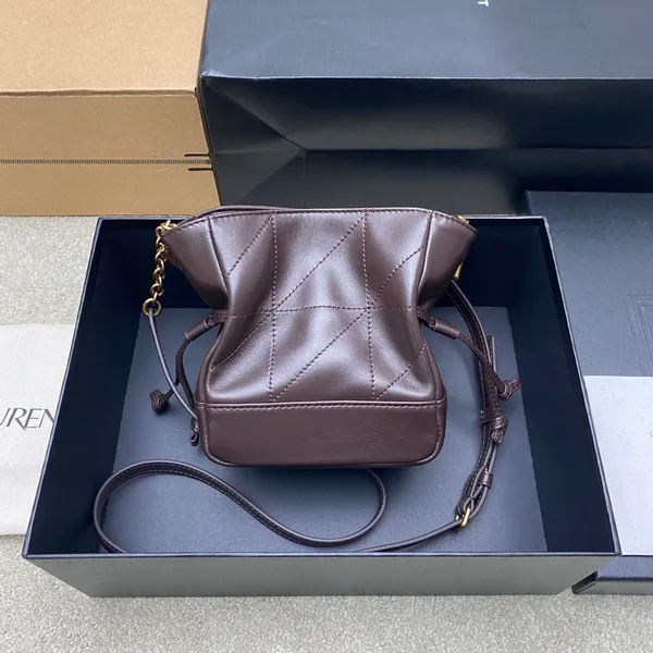 Saint Laurent Jamie Mini Shoulder Pouch — Dark Brown product view 2