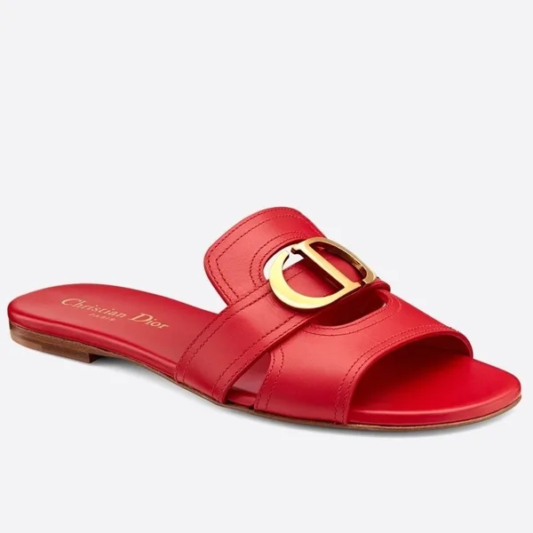 Dior 30 Montaigne Slides In Red Calfskin product photo
