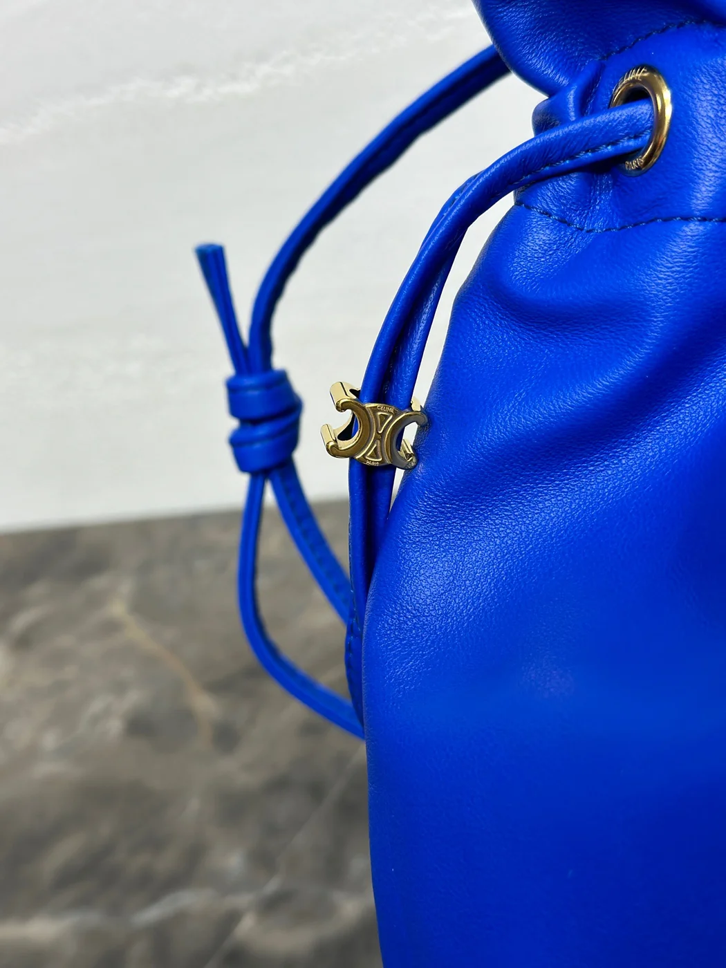 Celine Small Crystal Pouch In Lambskin — Blue product view 13