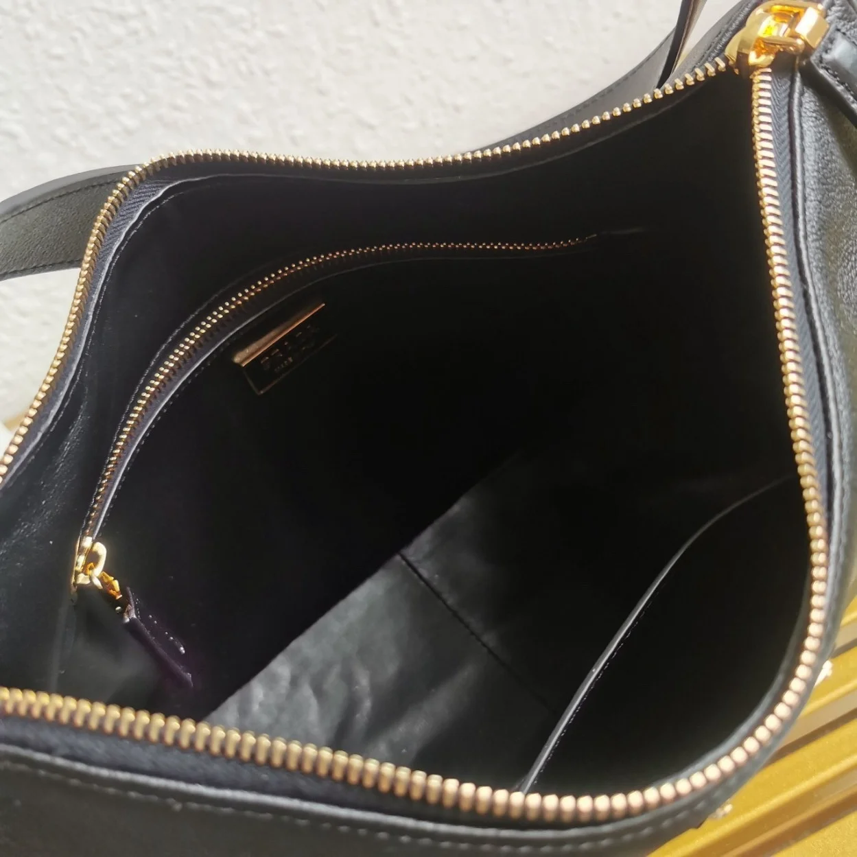 Prada Aimee Large Shoulder Bag in Black Leather product view 2