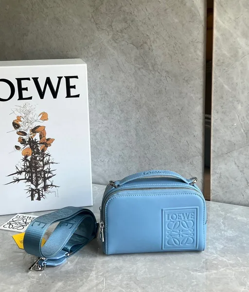 Loewe Mini Camera Crossbody Bag in Blue Calfskin product view 7