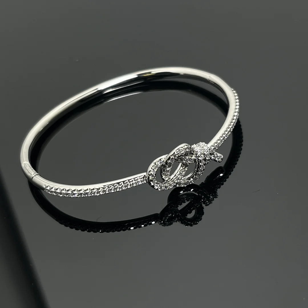 Tiffany & Co. Woven Knot Round Pavé-Effect Bangle Silver-Tone product view 1