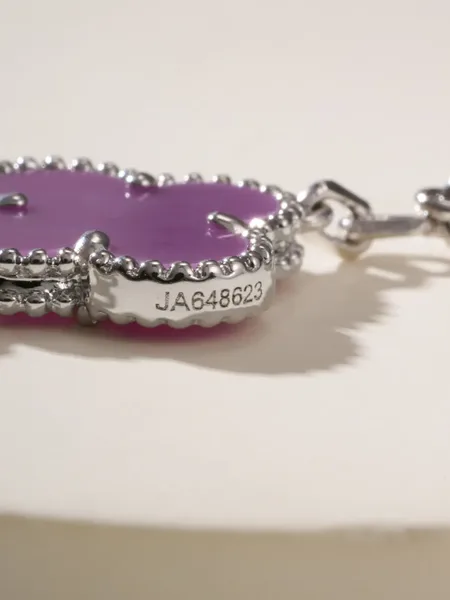 Van Cleef & Arpels Alhambra Purple Five-Clover Silver-Tone Bracelet product view 6