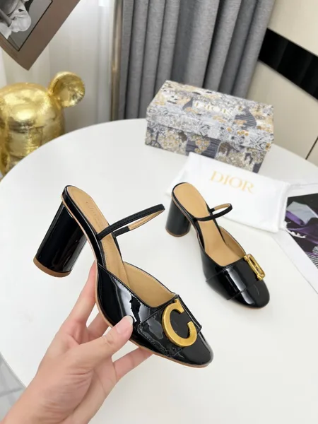 Dior C’est Slingback Pumps 80MM in Black Patent Calfskin product view 8
