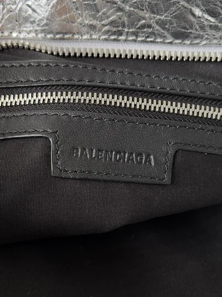 Balenciaga Le City Medium Bag in Silver Metallic Lambskin product view 8