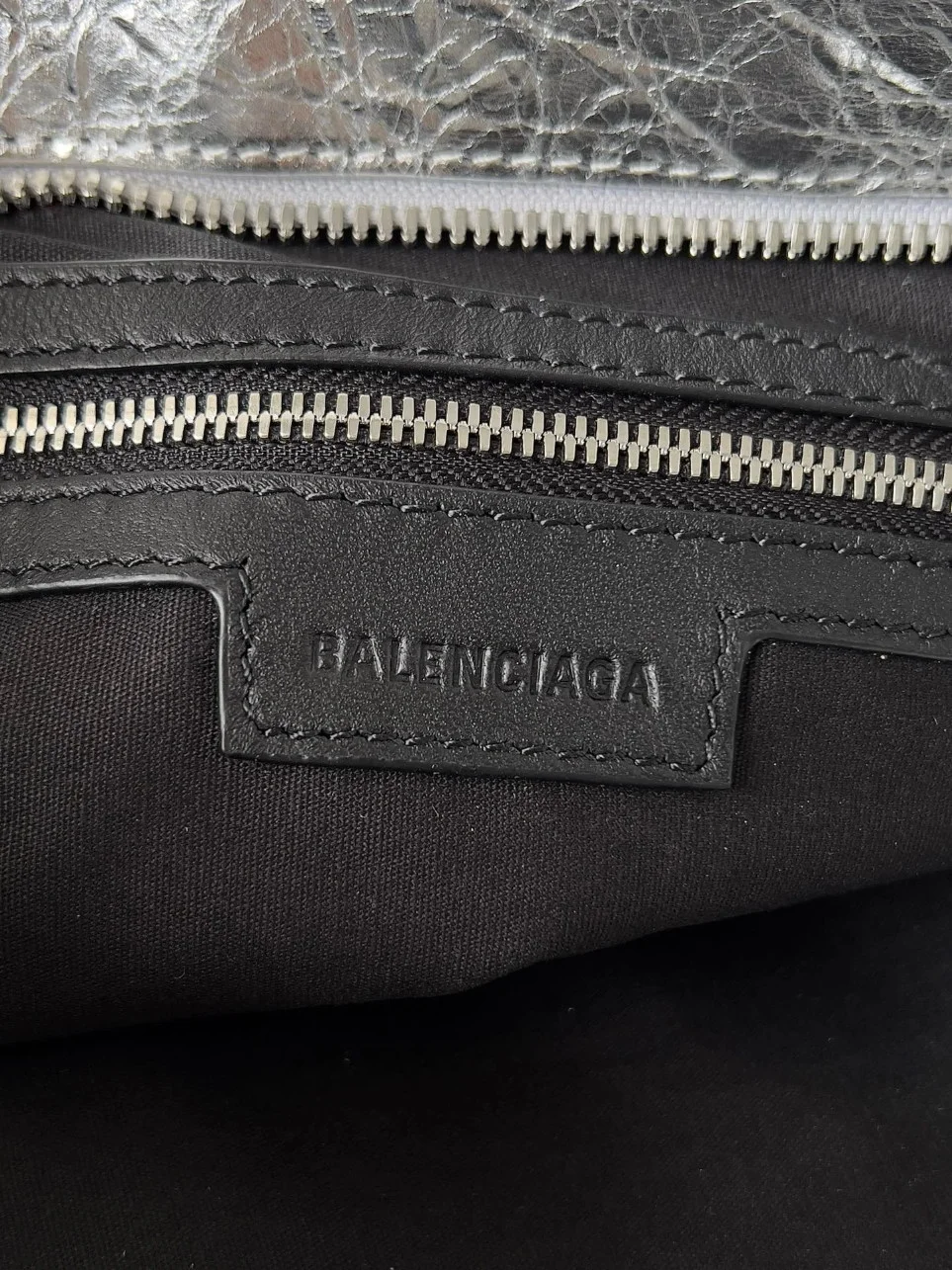Balenciaga Le City Medium Bag in Silver Metallic Lambskin product view 8